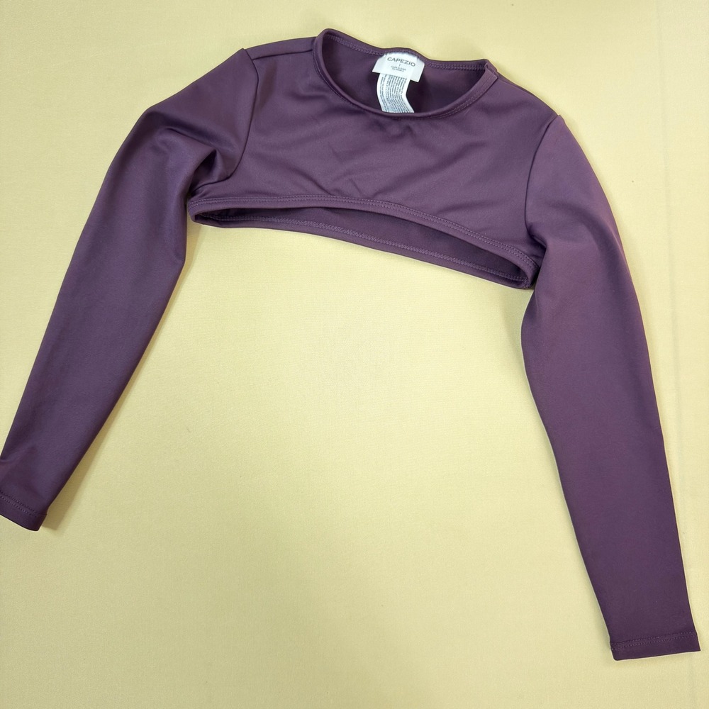 Capezio Kids Purple Long Sleeve Shrug Dance Crop Top G24 Size I